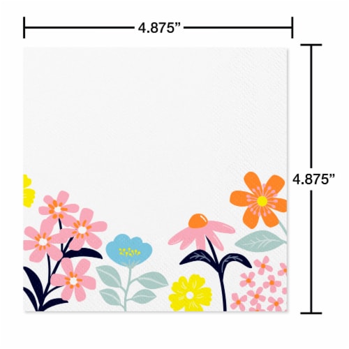 American Greetings Beverage Napkins- Colorful Flowers Perspective: right