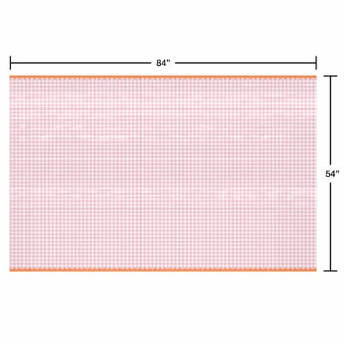 American Greetings Plastic Table Cover- Pink Gingham Perspective: right