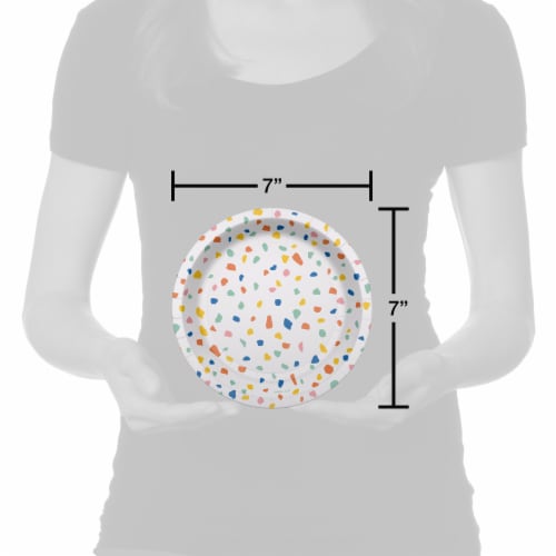 American Greetings Paper Plates- Colorful Confetti Perspective: right