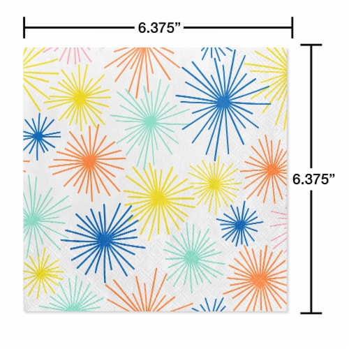 American Greetings Lunch Napkins- Colorful Fireworks Perspective: right