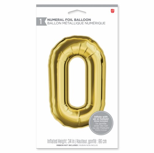 American Greetings Large Gold Foil Number '0' Balloon Perspective: right