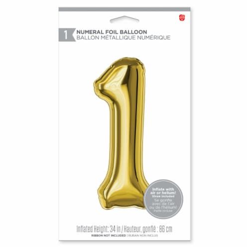 American Greetings Large Gold Foil Number '1' Balloon Perspective: right