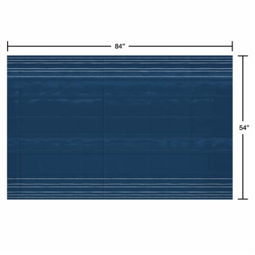 American Greetings Plastic Table Cover - Navy with Stripes Perspective: right