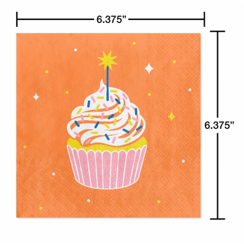 American Greetings Birthday Cupcake Lunch Napkins Perspective: right