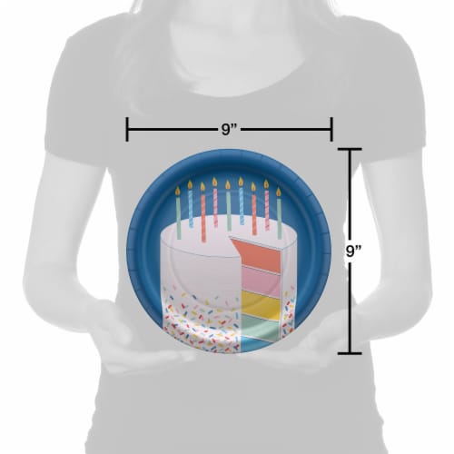 American Greetings Paper Plates 10 Count - Colorful Cake Perspective: right