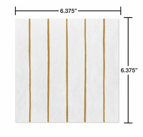 American Greetings All Occasion Lunch Napkins Gold Stripes Perspective: right