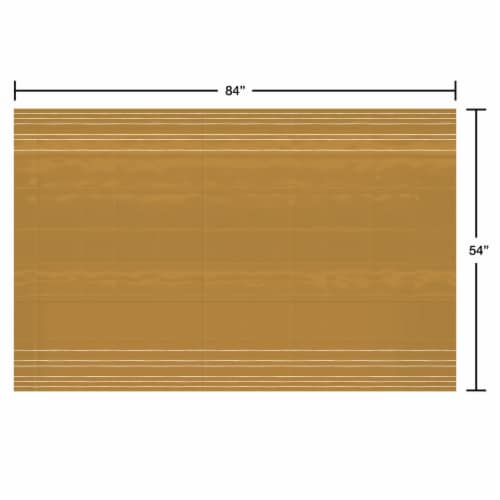 American Greetings Plastic Table Cover - Gold With White Striped Perspective: right