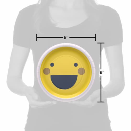 American Greetings 9 Inch Birthday Paper Plates - Smiley Faces Perspective: right
