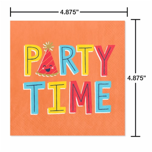 American Greetings Birthday Beverage Napkins - Party Time Perspective: right