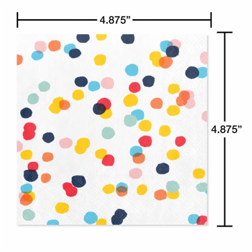 American Greetings Beverage Napkins Scattered Colorful Dots Perspective: right