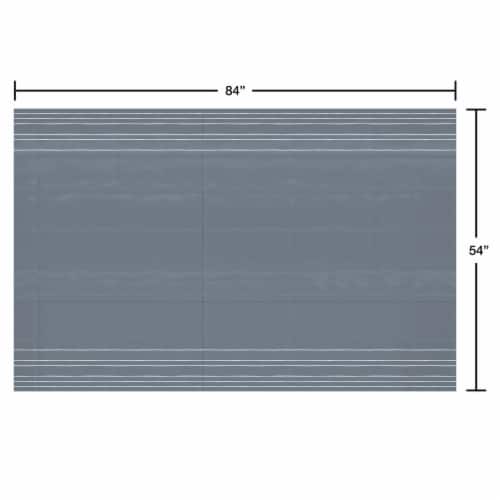 American Greetings Plastic Table Cover Silver with White Striped Perspective: right