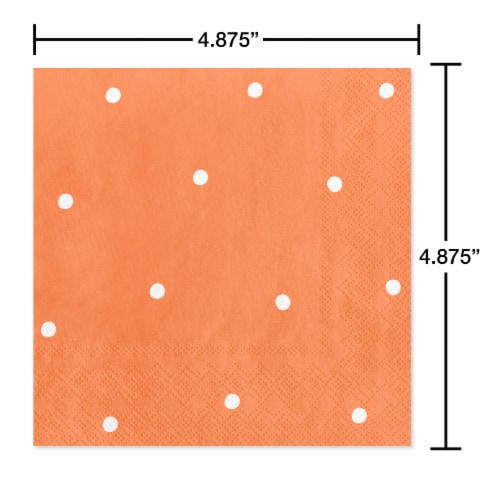 American Greetings Polka Dot Beverage Napkins - Orange Perspective: right