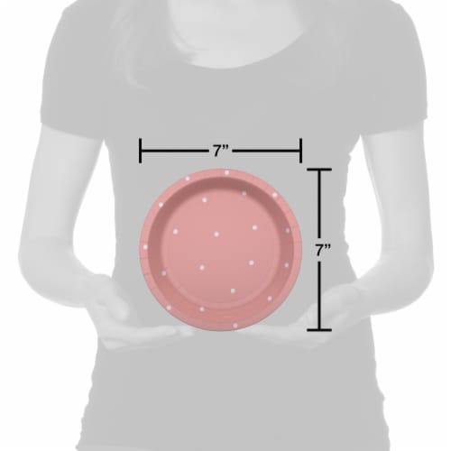 American Greetings Polka Dot Paper Plates - Pink Perspective: right