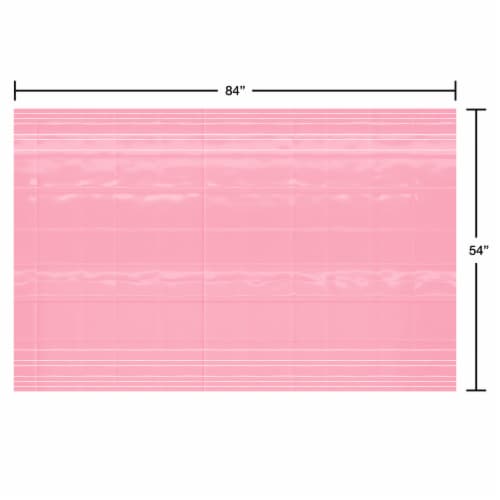 American Greetings Plastic Table Cover - Pink with Stripes Perspective: right