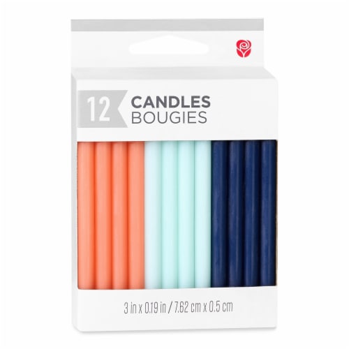 American Greetings Birthday Candles  Orange Green Blue Perspective: right