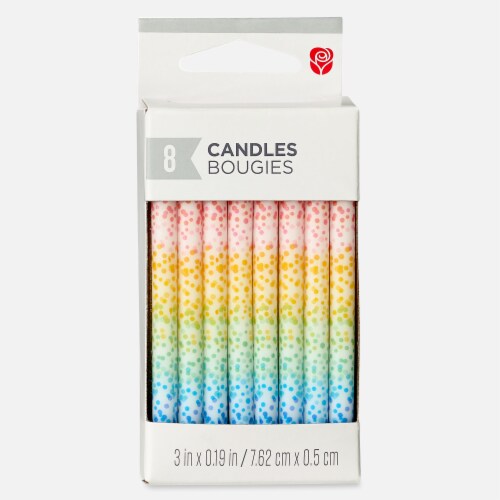 American Greetings Birthday Candles - Muilticolored Scattered Dots Perspective: right