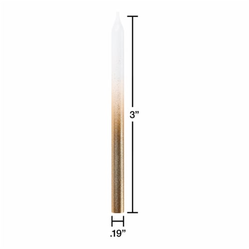 American Greetings Birthday Candles - White and Gold Ombre Perspective: right