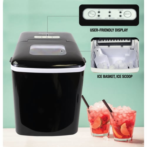 Koolatron Countertop Portable Auto Ice Maker Machine, 26 Pound Capacity, Black Perspective: right