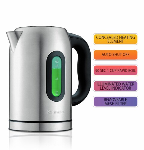 Kenmore Stainless Steel Digital Cordless Kettle, 1.7 L - Ralphs