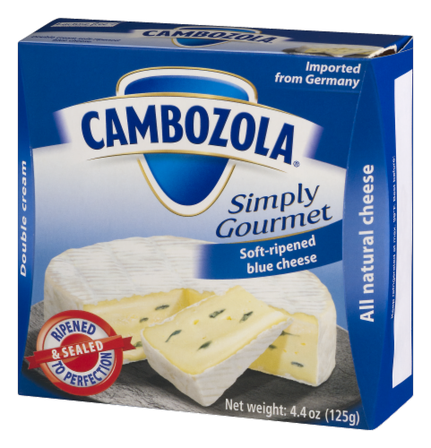 Cambozola Simply Gourmet Soft-Ripened Double Cream Blue Cheese Perspective: right