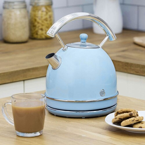 Salton SK34020BLN Swan Retro Dome 1.70 Liter Electric Iron Tea Kettle,  Blue, 1 Piece - City Market