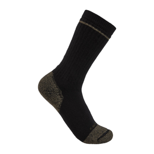 Carhartt® Size L Midweight Cotton Blend Steel Toe Book Sock Multipack - Black Perspective: right