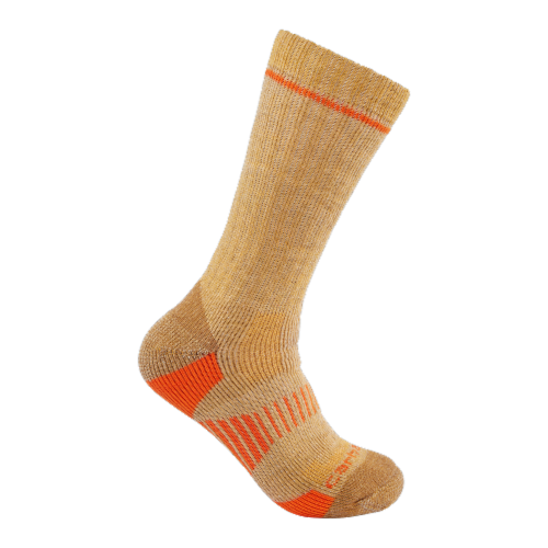 Carhartt® Men's Midweight Synthetic-Wool Blend Large Steel Toe Boot Sock Pack - Khaki Perspective: right
