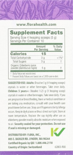 Flora SambuGuard Organic Elderberry Crystals Perspective: right