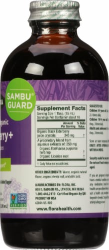 Flora Certified Organic Elderberry with Echinacea Immune Support Liquid Perspective: right