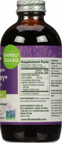 Flora Certified Organic Elderberry with Echinacea Immune Support Liquid Perspective: right