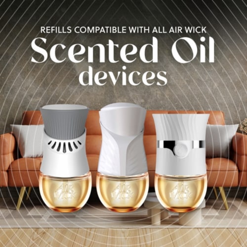 Air Wick Scented Oil Refill, Holiday Plug In, Fall Air Freshener, White Pumpkin and Chai, 2 refills Perspective: right