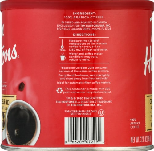 Tim Horton's Original Blend Medium Roast Ground Coffee, 32.8 oz - Kroger