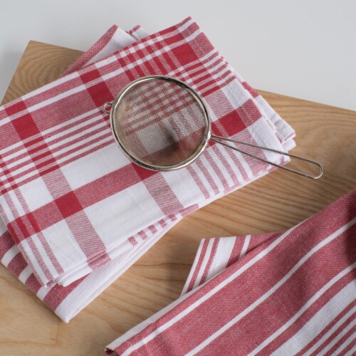 Now Designs Extra Large Red Wovern Cotton Kitchen Dish Towels Perspective: right