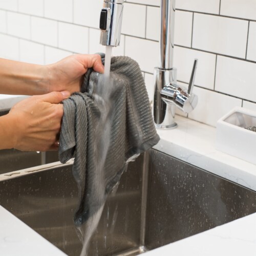 Now Designs Ripple Kitchen Dishcloth, London Gray - 13 x 13 in Set of 4 Perspective: right