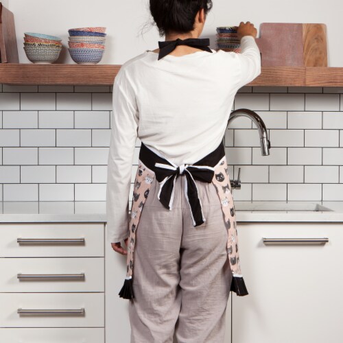 Jubilee Betty Apron for Women 100% Cotton Twill With Adjustable Ties Cats Meow Perspective: right