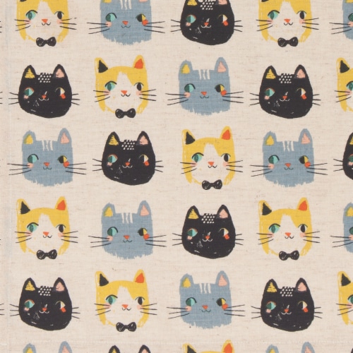 Danica Studio Coordinated Prints Meow Meow Cotton Linen Dish Towels Perspective: right