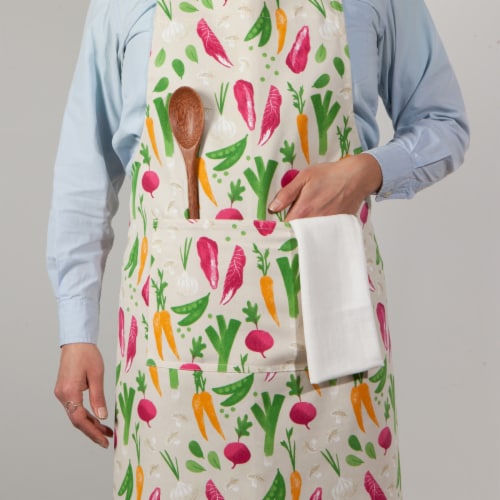 Now Designs Vegetable Print Unisex Adjustable 100% Cotton Kitchen Apron Perspective: right
