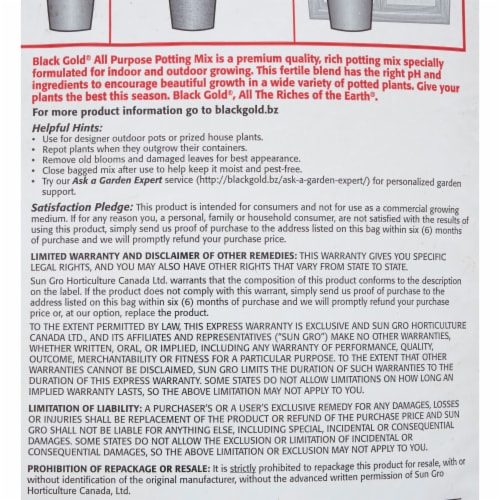 Black Gold® All-Purpose Potting Soil with Controlled Release Fertilizer Perspective: right