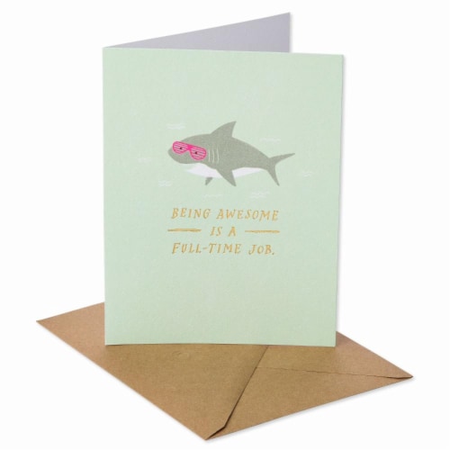 American Greetings E(S10) Awesome Shark - Congrats Card Perspective: right