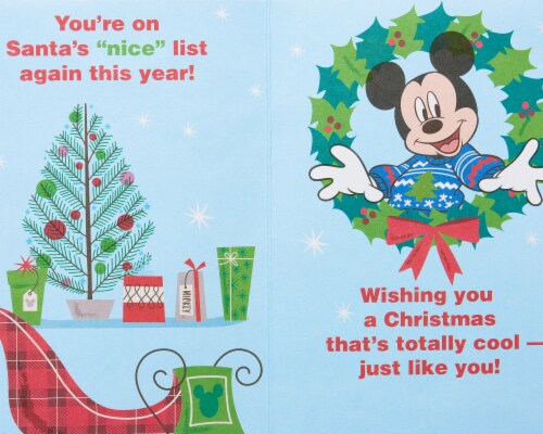 American Greetings Mickey Mouse with Foil Christmas Card Perspective: right