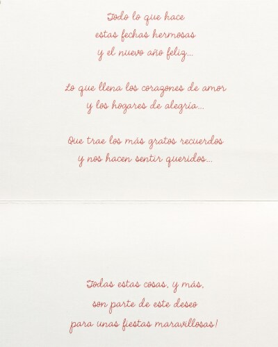 American Greetings Spanish Christmas Card (Feliz Navidad) Perspective: right