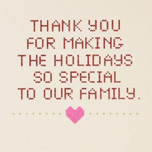 American Greetings Christmas Card for Family (Cross-Stitch) Perspective: right