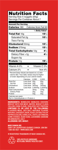 Yummy All Natural Frozen Fully Cooked Chicken Breast Nuggets Perspective: right