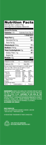 Yummy All Natural Frozen Fully Cooked Chicken Breast Patties Perspective: right