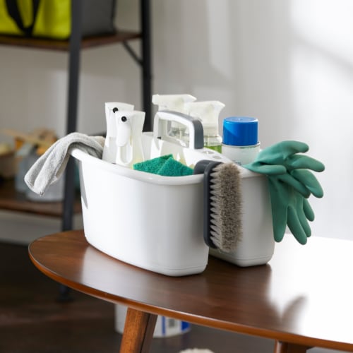 White Plastic Cleaning Caddy