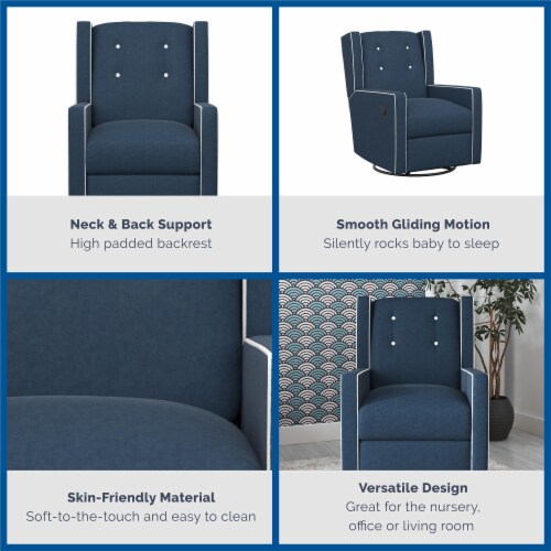 Baby relax mikayla nursery top swivel glider recliner chair