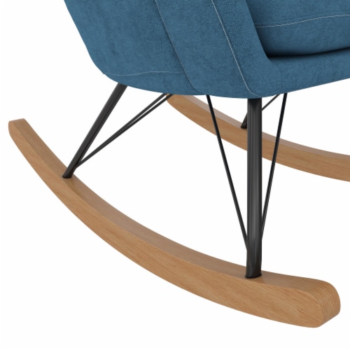 Baby Relax Robbie Rocker Accent Chair with Storage Pockets, Blue Linen Perspective: right