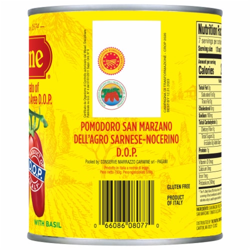 Pastene® San Marzano Tomatoes with Basil Perspective: right