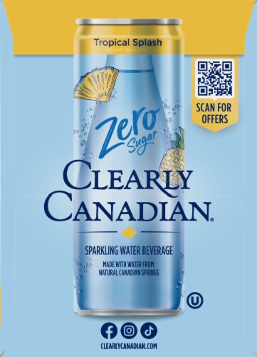 Clearly Canadian® Zero Sugar Tropical Splash Flavored Sparkling Water Cans Perspective: right