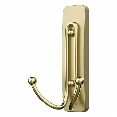 Command™ Large Satin Brass Double Hook Perspective: right
